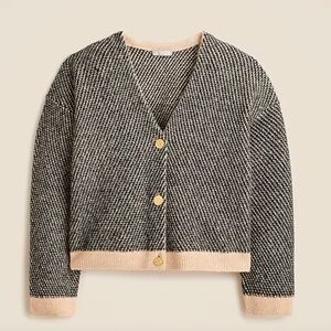J Crew Jacquard V Neck Lady Jacket Cardigan Sweater NWT